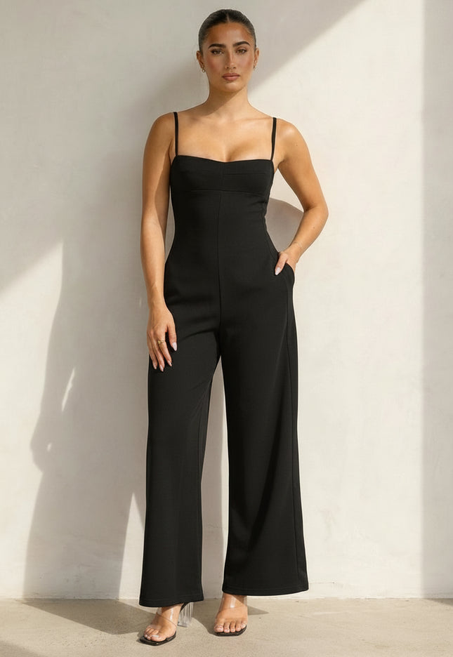 NEW080726 Zwarte Jumpsuit met Pads