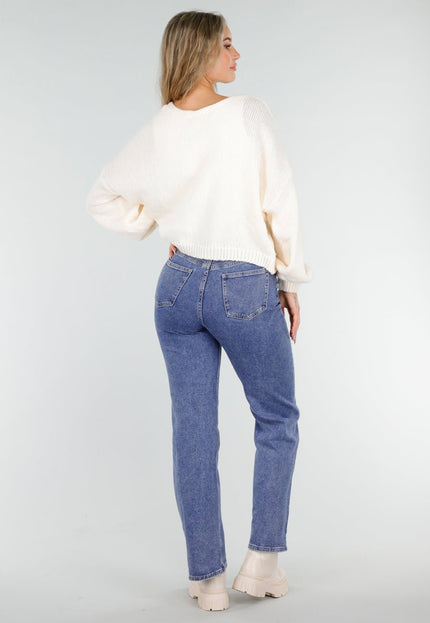 NEW081025 Beige Gebreid Vest met Strik