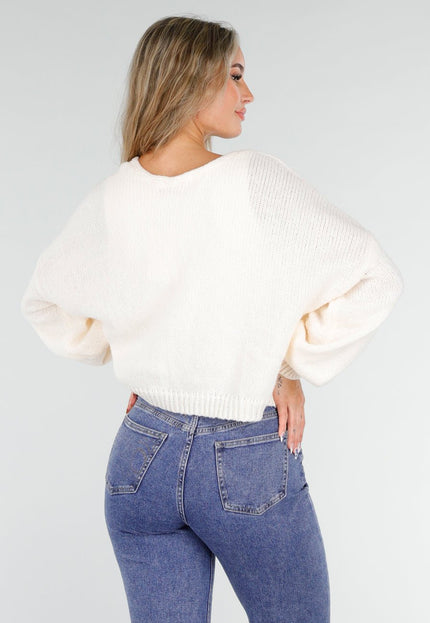 NEW081025 Beige Gebreid Vest met Strik