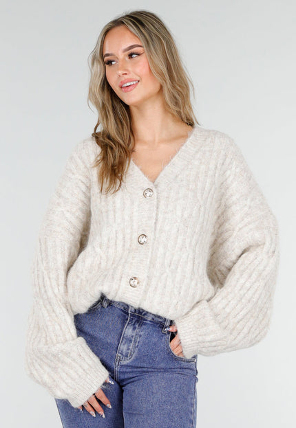 NEW081025 Beige Gebreid Vest