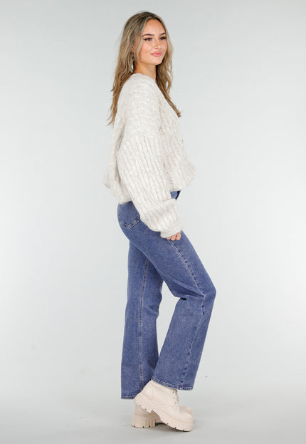 NEW081025 Beige Gebreid Vest