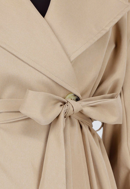 OP=OP.AV.10 Beige Korte Trenchcoat
