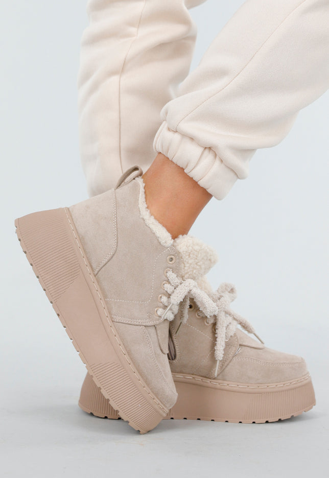 OP=OP.08.NL Beige Suède Sneakers