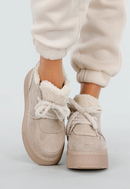 OP=OP.08.NL Beige Suède Sneakers