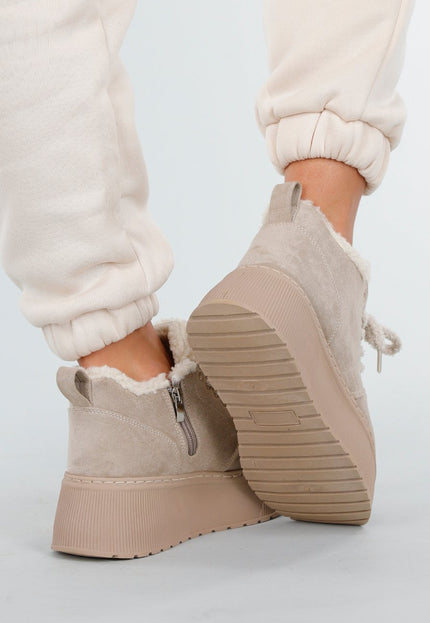 OP=OP.08.NL Beige Suède Sneakers