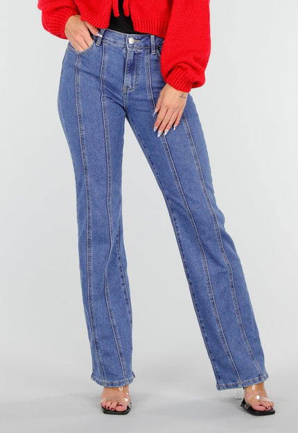 Redial Jeans Blauwe Jeans met Rechte Pijpen en Stretch