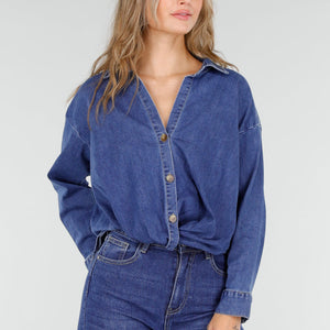 Redial Jeans Blauwe Spijkerblouse