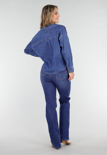 Redial Jeans Blauwe Spijkerblouse