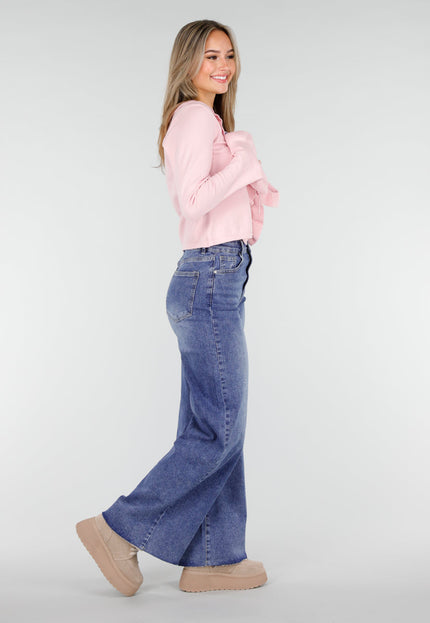 Redial Jeans Blauwe Stretch Wide Leg Jeans