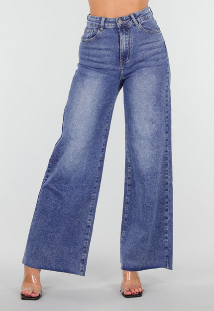 Redial Jeans Blauwe Stretch Wide Leg Jeans