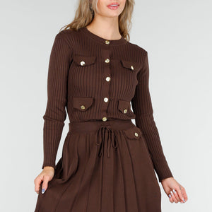 NEW081025 Bruine Matchende Stretch Set