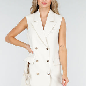 NEW081025 Crème Gilet Jurk