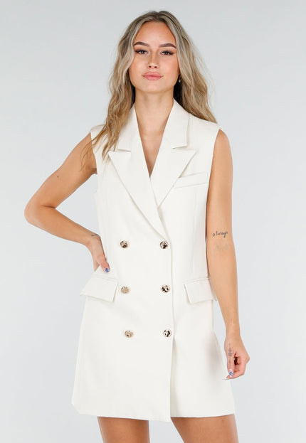 NEW081025 Crème Gilet Jurk