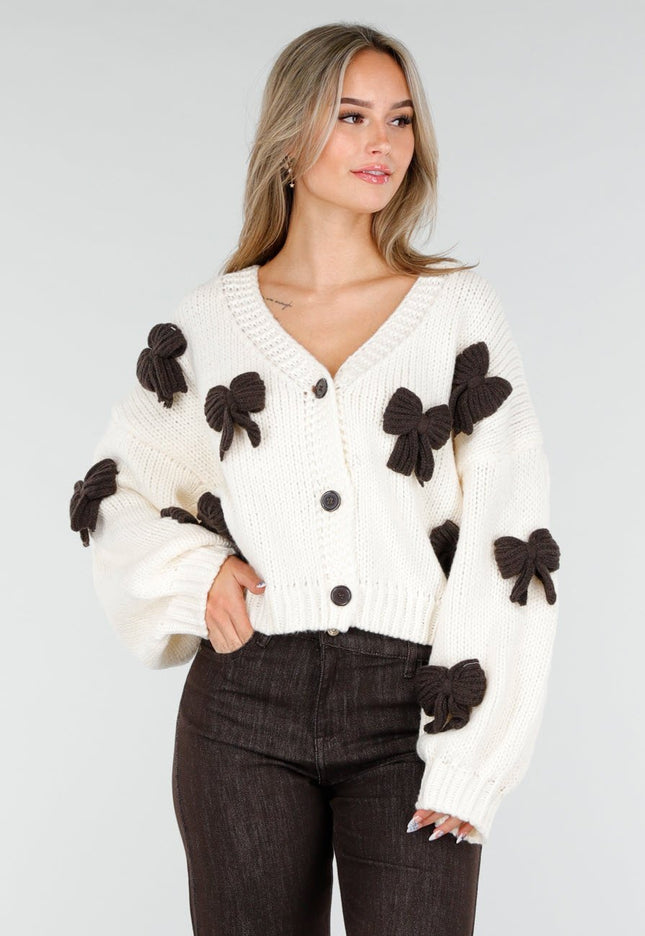 OP=OP.02.NL Crème Vest met Strikken