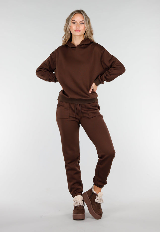 NEW081025 Donkerbruin Joggingpak