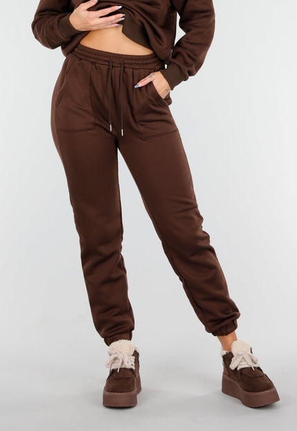 NEW081025 Donkerbruin Joggingpak