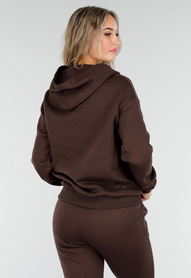 NEW081025 Donkerbruin Joggingpak