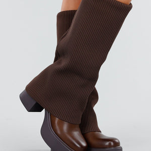 NEW081025 Donkerbruine Plateau Laarzen