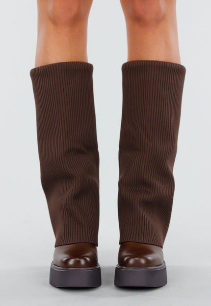 NEW081025 Donkerbruine Plateau Laarzen