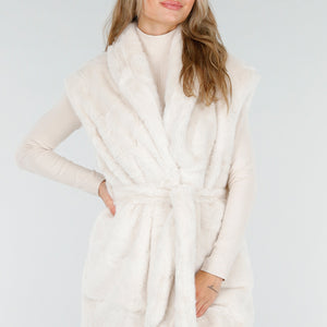 NEW081025 Faux Fur Bodywarmer Crème