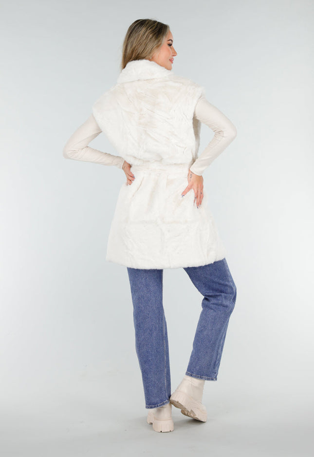 NEW081025 Faux Fur Bodywarmer Crème