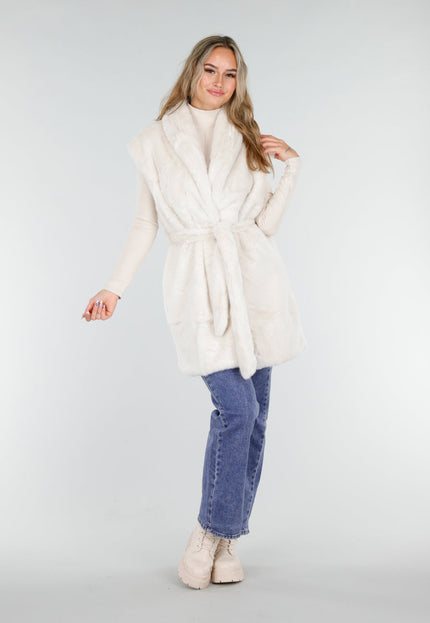 NEW081025 Faux Fur Bodywarmer Crème