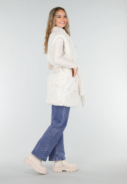 NEW081025 Faux Fur Bodywarmer Crème