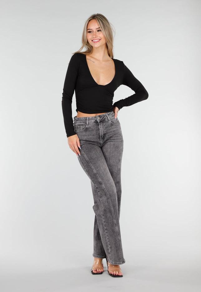 Redial Jeans Grijze Stretch High Waist Jeans