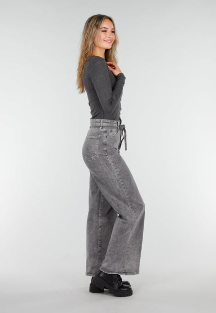 Redial Jeans Grijze Stretch Wide Leg Jeans
