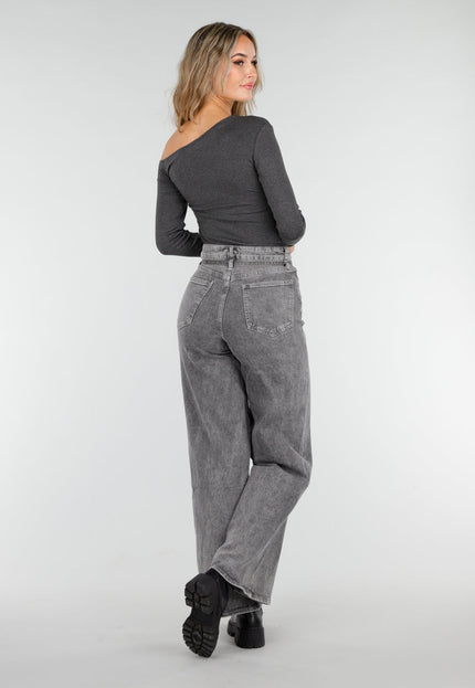 Redial Jeans Grijze Stretch Wide Leg Jeans