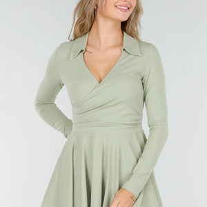 NEW081025 Groen Stretch Tennisjurkje