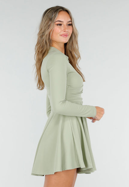 NEW081025 Groen Stretch Tennisjurkje