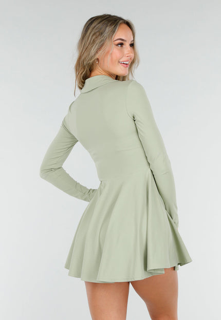 NEW081025 Groen Stretch Tennisjurkje