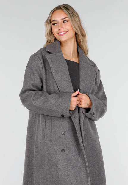 NEW081025 Lange Grijze Jas