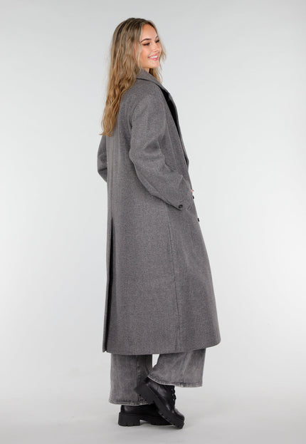 NEW081025 Lange Grijze Jas