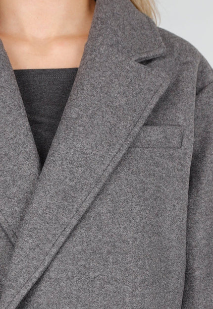 NEW081025 Lange Grijze Jas