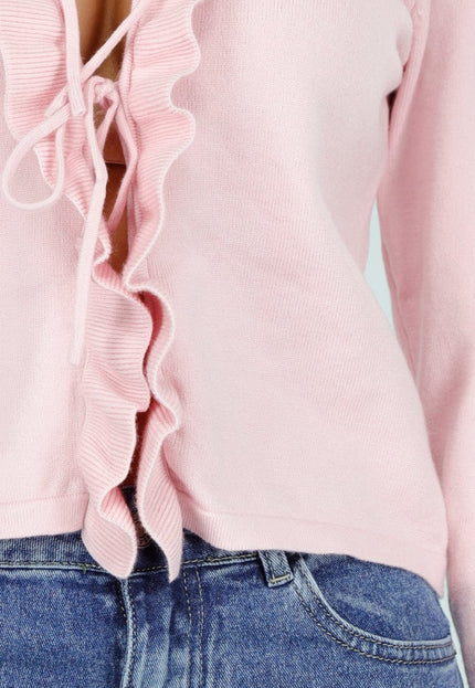 OP=OP.AV.10 Lichtroze Top met Ruches