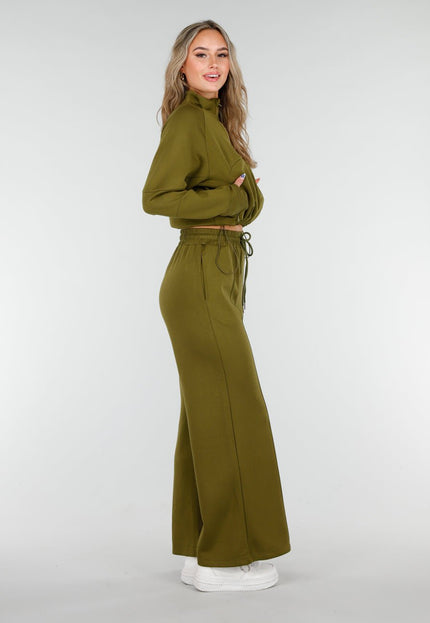 NEW081025 Olijfgroene Cropped Trui