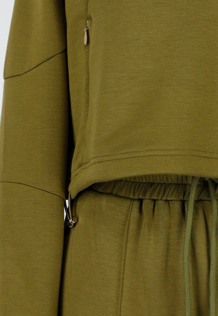 NEW081025 Olijfgroene Cropped Trui