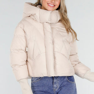 NEW081025 Pufferjas Lichtbeige