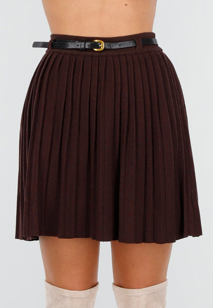 NEW081025 Rood Bruine Plissérok