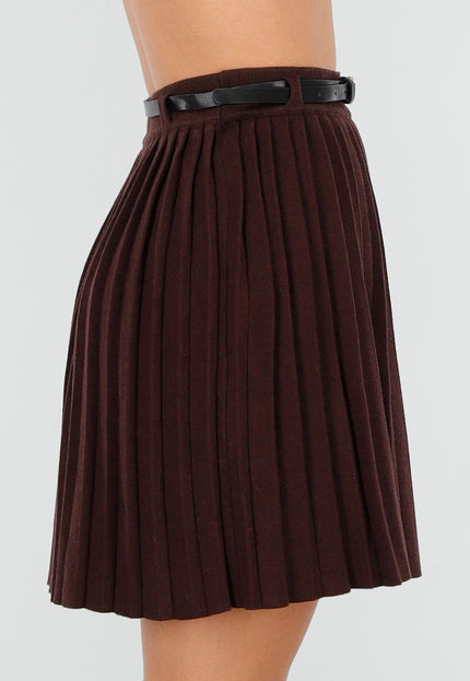 NEW081025 Rood Bruine Plissérok