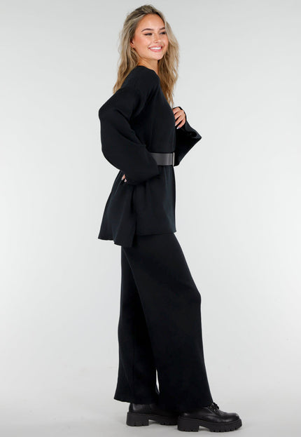 NEW081025 Two Piece Stretch Set Zwart