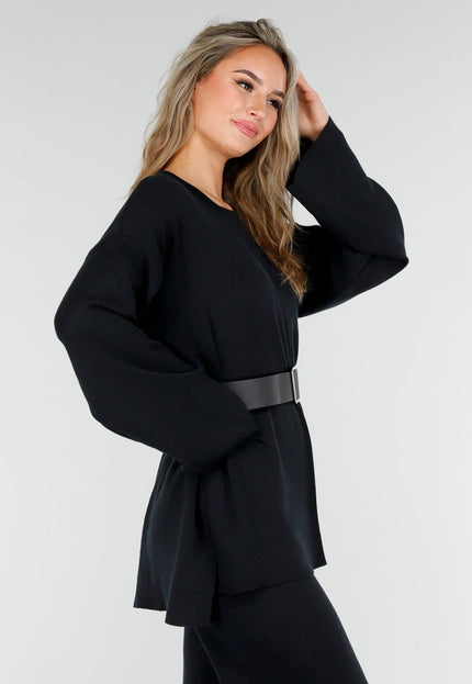 NEW081025 Two Piece Stretch Set Zwart