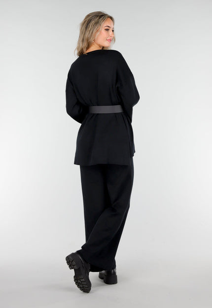 NEW081025 Two Piece Stretch Set Zwart