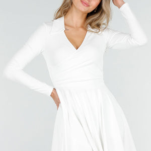 NEW081025 Wit Stretch Tennisjurkje