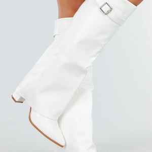 NEW081025 Witte Hoge Laarzen