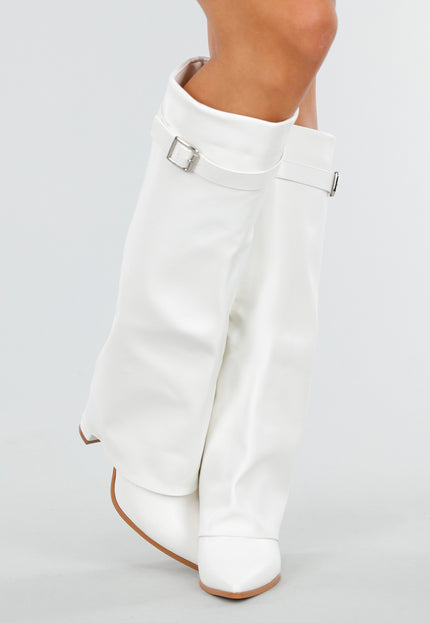 NEW081025 Witte Hoge Laarzen