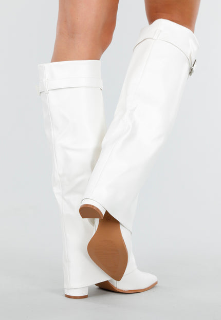 NEW081025 Witte Hoge Laarzen