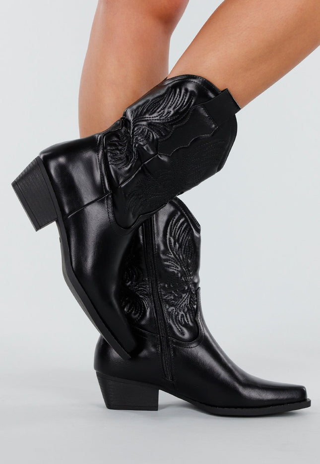 NEW081025 Zwarte Cowboylaarzen